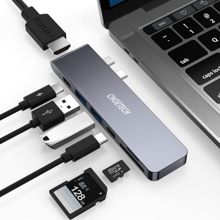 【日本代購】USB C集線器7合1 [40g超輕型] 4K HDMI / Thunderbolt 3埠100W PD快速充電 MacBook相容