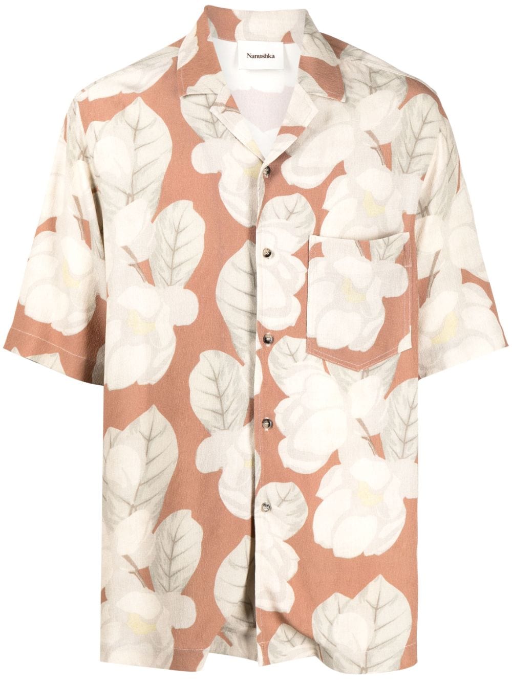 Nanushka - floral-print short-sleeved shirt - men - Viscose - L - Brown