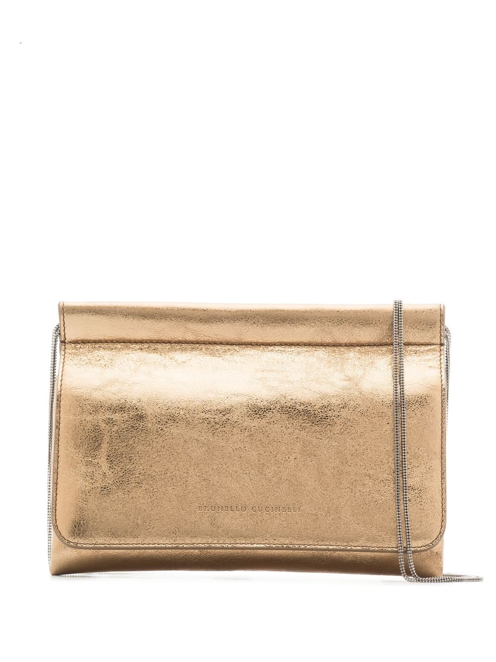 Brunello Cucinelli - mini metallic-effect leather crossbody bag - women - Leather - One Size - Gold