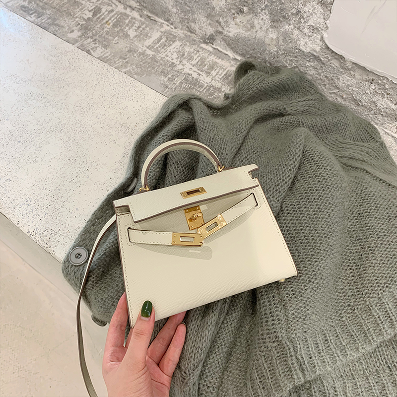 RACE CHOICE 斜跨包手機女包2020新款網紅百搭〖白色小迷你凱莉包潮