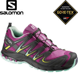 【SALOMON 索羅門 女款 XA PRO 3D GORE-TEX W 野跑鞋〈神秘紫/冰藍〉】373213/休閒鞋/登山鞋★滿額送