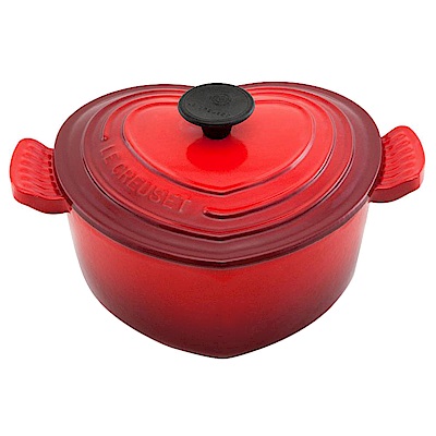 LE CREUSET 琺瑯鑄鐵愛心鍋 20cm-櫻桃紅