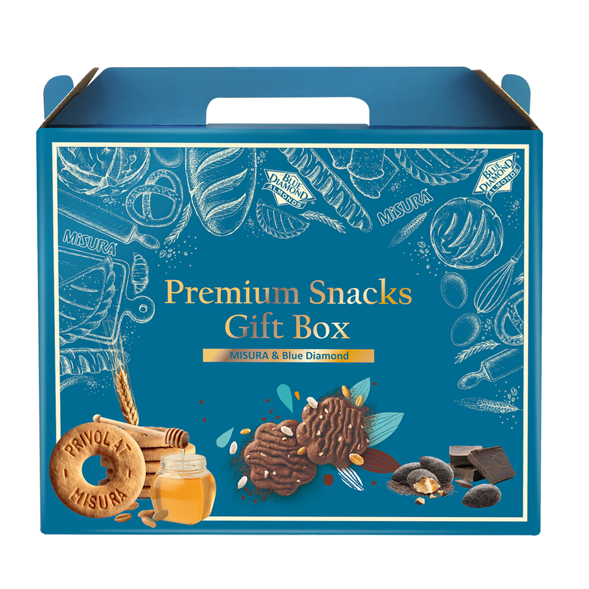[SNACKS MAP零食地圖]義大利 MISURA 藍鑽頂級禮盒 全素 過年禮盒 新年禮盒 伴手禮 蜂蜜餅乾小花餅乾
