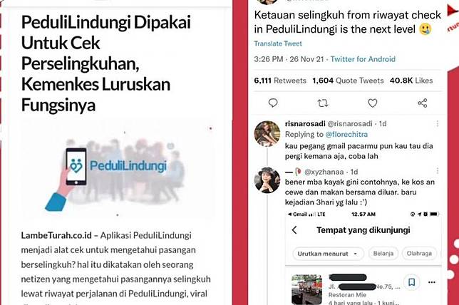 Viral! Seorang Wanita Pergoki Pasangan Selingkuh lewat Aplikasi PeduliLindungi, Kok Bisa?