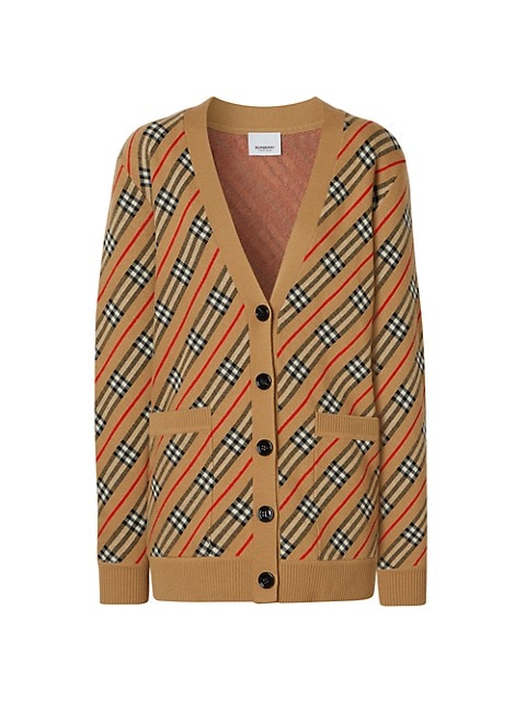 A merino wool-blend cardigan jacquard-woven with a graphic interpretation of the brand's Icon stripe