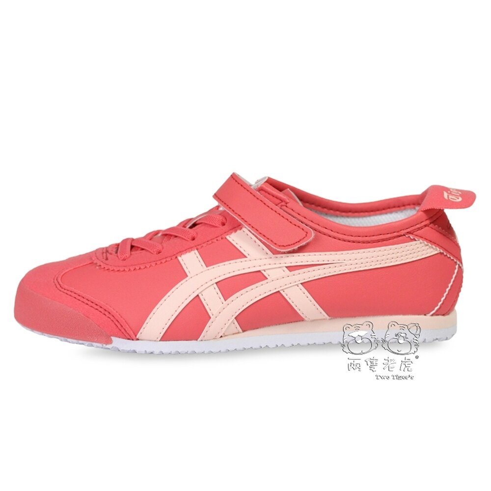 ASICS 亞瑟士 Onitsuka Tiger 粉橘色 魔鬼氈 中童鞋 NO.R3748