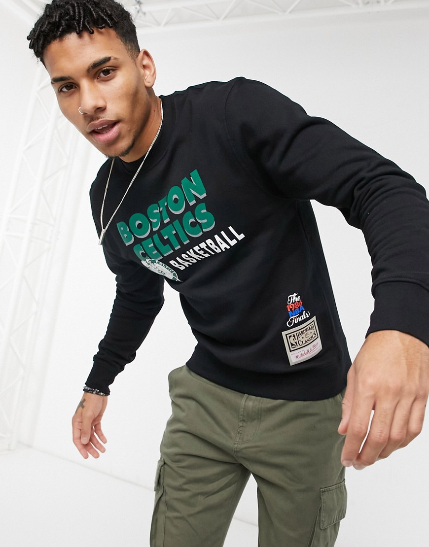 Sweatshirt by Mitchell & Ness Act casual Crew neck Boston Celtics logo print Fitted trims Regular fi