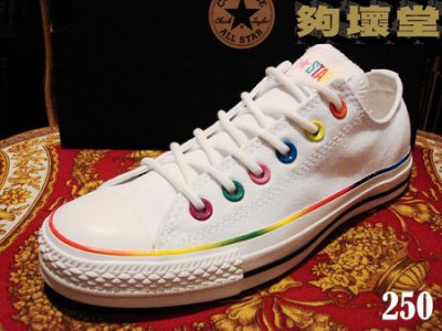 【夠壞堂】美國CONVERSE ALL STAR 帆布鞋，型號CON250、251 彩虹黑白基本款男款NG價590元