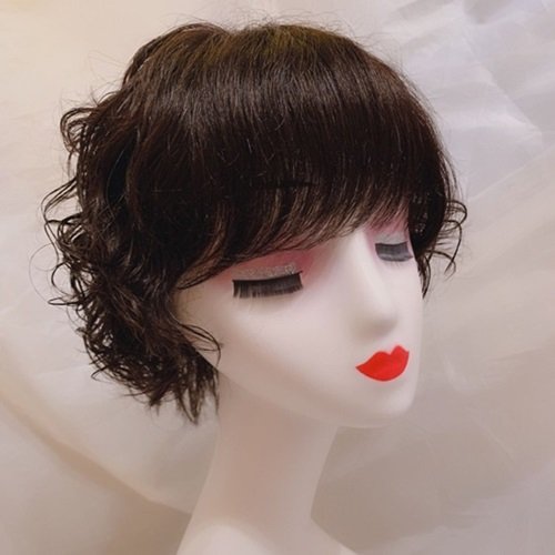【米蘭精品】整頂假髮真髮絲短假髮-手織蓬鬆波浪捲髮女假髮2色73vr6
