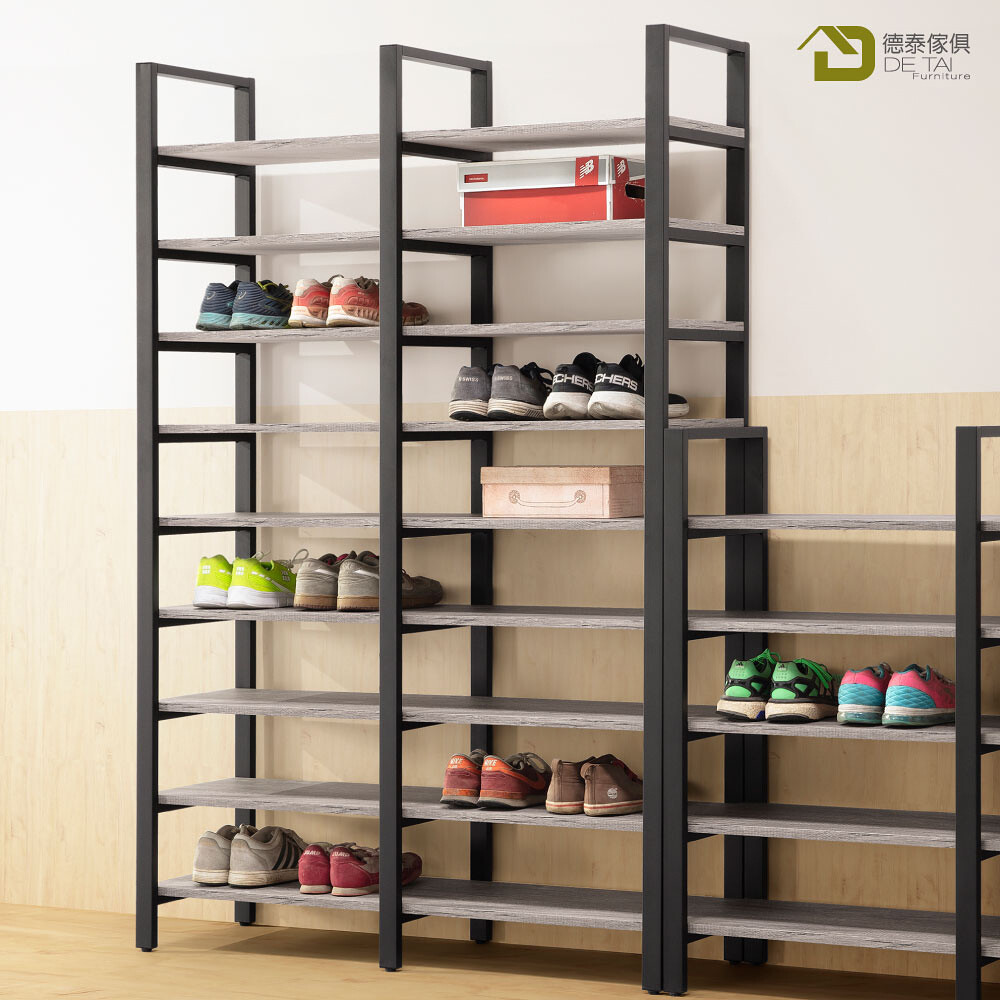 產品規格 傑恩斯灰橡木簡約 4尺高鞋架a005-573 寬120*深34*高178(cm) ------------------------------------------------------