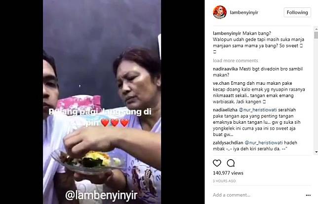 Video Young Lex Makan Disuapi Ibunya Ini Tuai Banyak Pujian