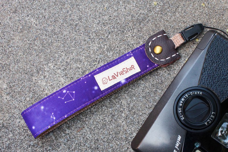 點點星空(紫色) 25mm手工 相機背帶/手腕帶