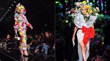 Moschino 再出奇招！將 Kaia Gerber、Gigi Hadid 打造成時尚玩味的「人型花束」