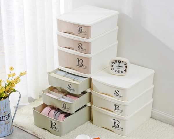 內衣內褲收納盒抽屜式塑料多格整理箱裝內衣的盒子放襪子收納盒