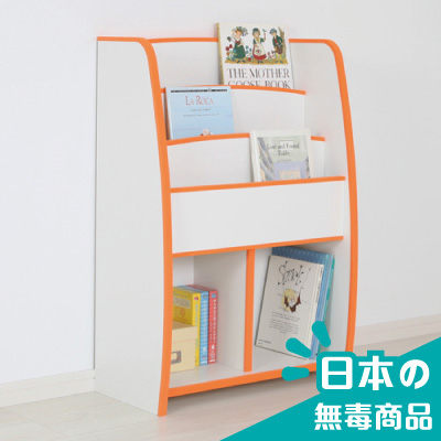 書櫃 收納【收納屋】小木偶四層二格收納櫃-橘白&DIY組合傢俱