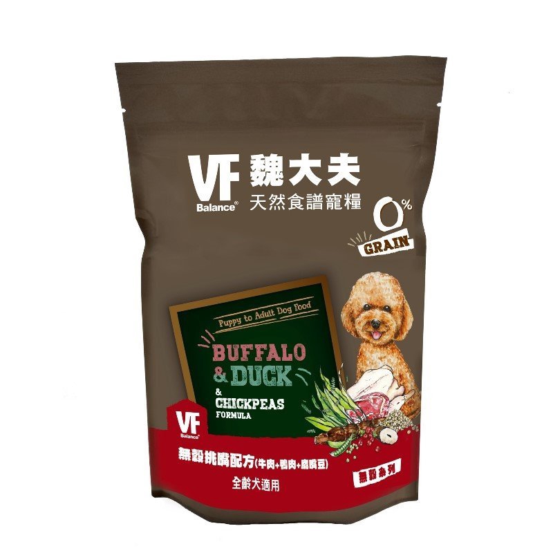 ◆商品名稱◆魏大夫VF《犬糧-無穀挑嘴配方(牛肉+鴨肉+鷹嘴豆)》500g/包 ◆商品描述◆●100%去除高過敏穀物●低溫烘焙技術，食材營養不流失●天然薑黃粉，提供薑黃素●添加蔬菜、益生菌或益生元●純