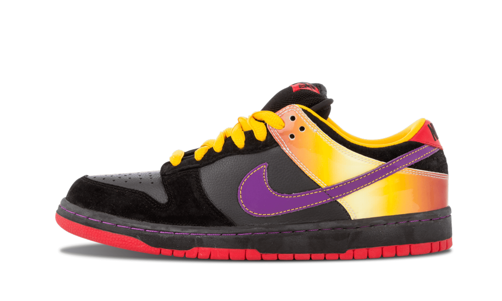 Now an all-time classic Nike SB Dunk Low, this colorway features inspiration from the Guns N' Roses 