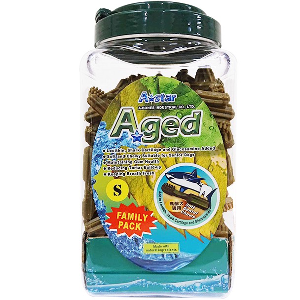 產品特點：●採最新的螺絲起子棒及牙刷頭的設計●比市售潔牙骨更為軟Q●雙刷的部分讓高齡犬較脆弱的牙齦●獲得360度溫和且深度的旋轉清潔作用●天然原料製造●擁有最強的嗜口性並富含鯊魚軟骨素、葡萄糖胺及卵磷