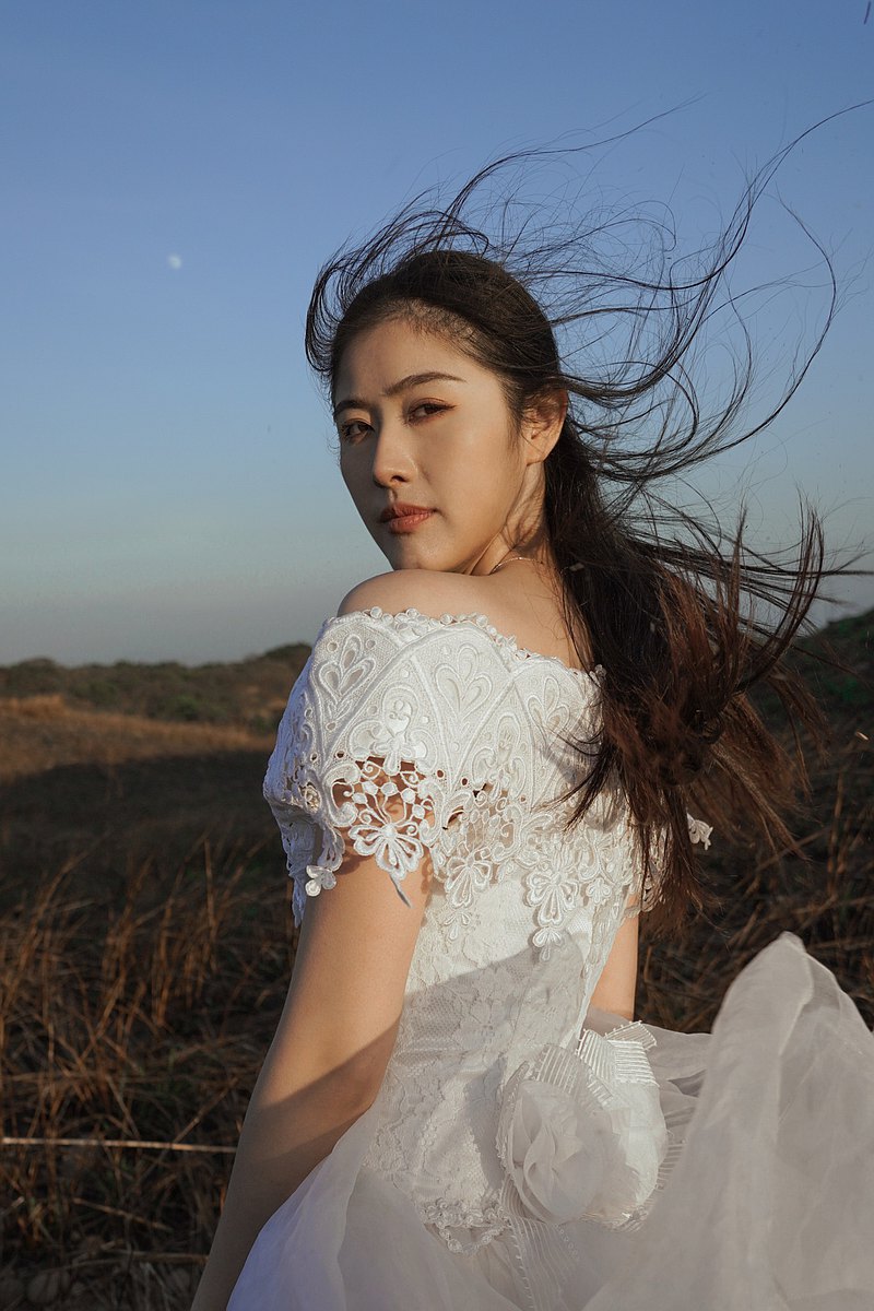 80s JM古董婚紗/浪漫香肩澎澎裙