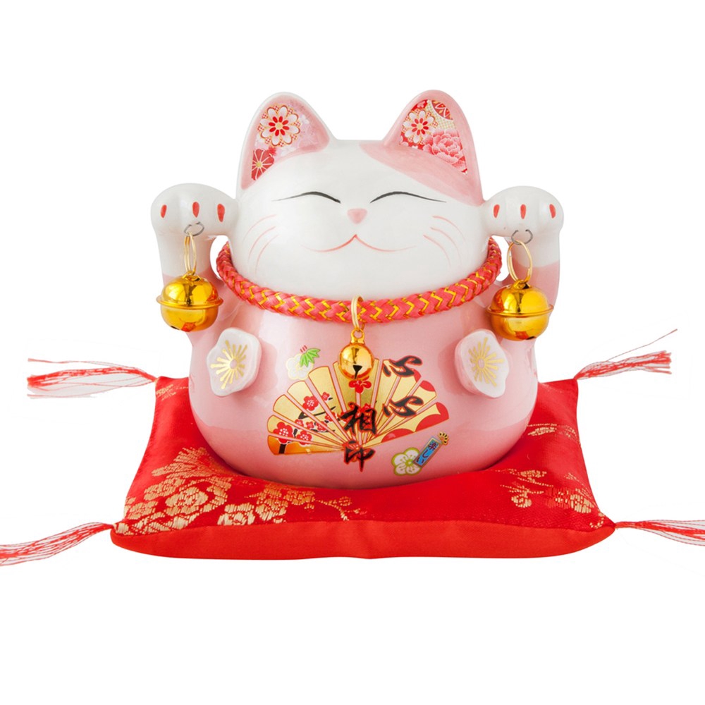 【商品特色】年節氣氛營造陶瓷存錢筒擺飾==================(組)六福臨門4.5吋招財貓-粉 2入014263057==================【商品說明】(組)六福臨門4.5吋