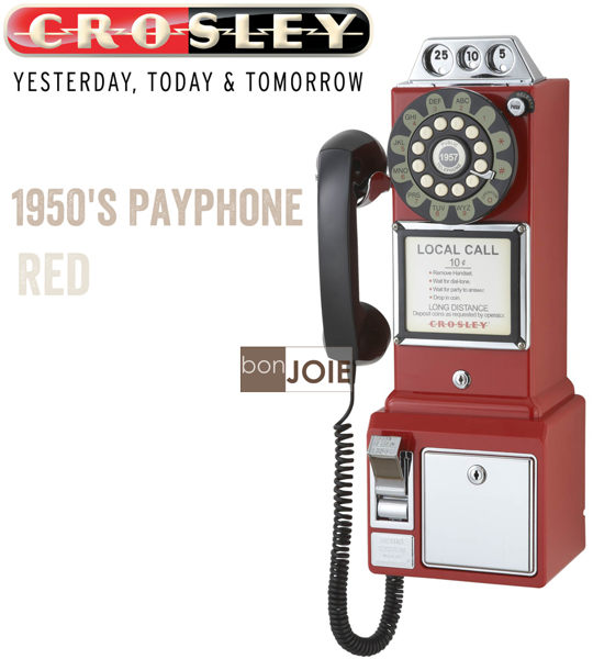 ::bonJOIE:: Crosley 經典懷舊投幣式復古電話機 (紅色) 復古 經典 懷舊 復古風格 美式鄉村 工業風 壁掛