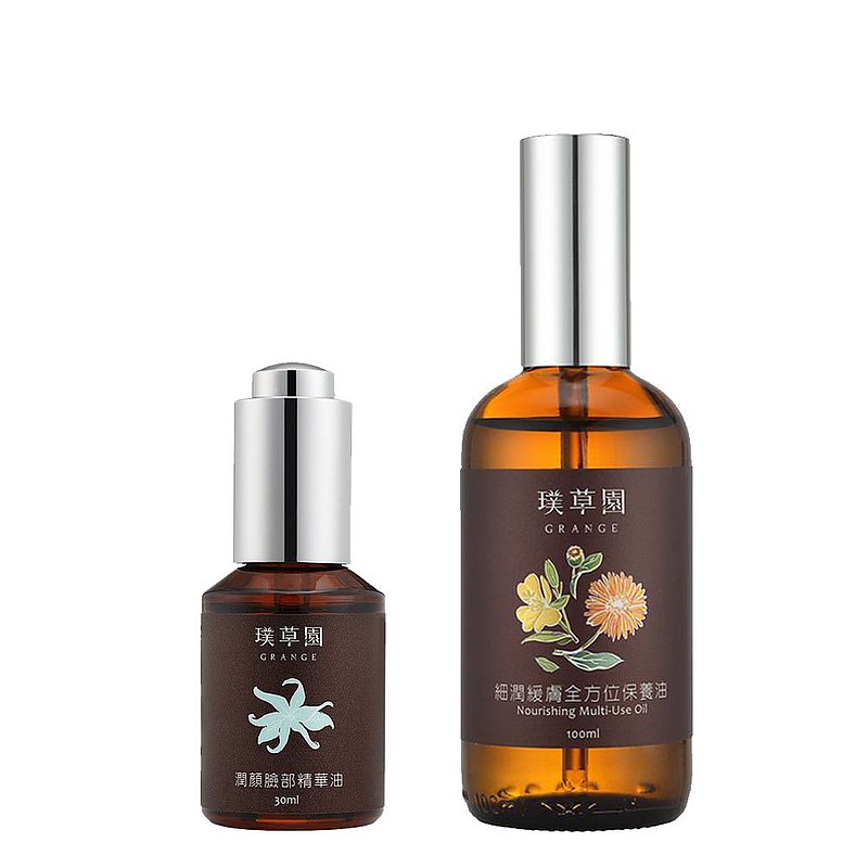 ▲本商品出貨共：全效型潤顏臉部精華油30ml＋升級版細潤緩膚全方位保養油100ml(各一瓶) ▲最後一檔回饋優惠，售完為止。