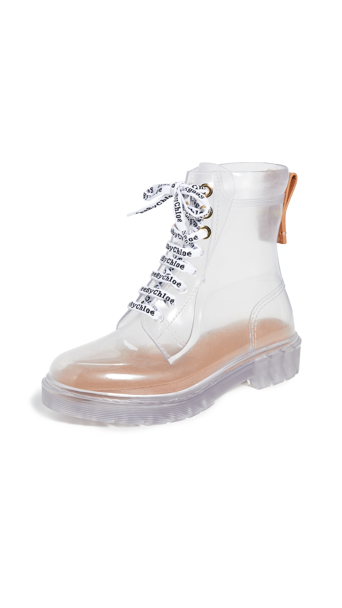 See by Chloe Florrie Lace Up Rain Boots