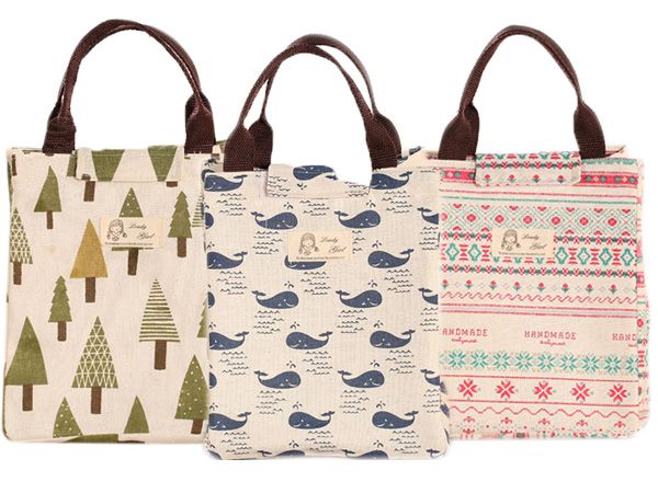 帆布手提保溫袋/便當包(1入) 小樹/花紋/鯨魚 3款可選【D020751】，還有更多的日韓美妝、海外保養品、零食都在小三美日，現在購買立即出貨給您。