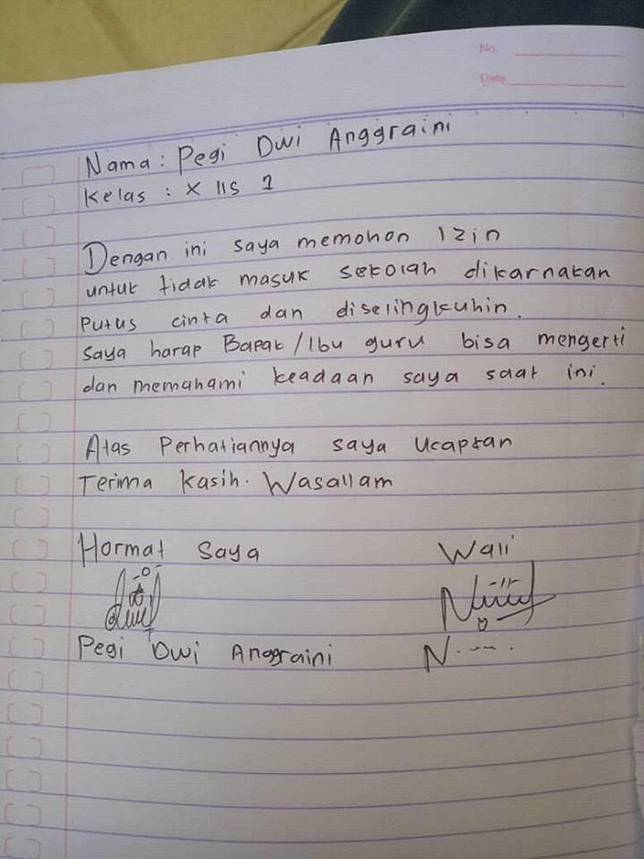 8 Surat Izin Tak Masuk Sekolah Ini Isinya Bikin Ketawa Ngakak