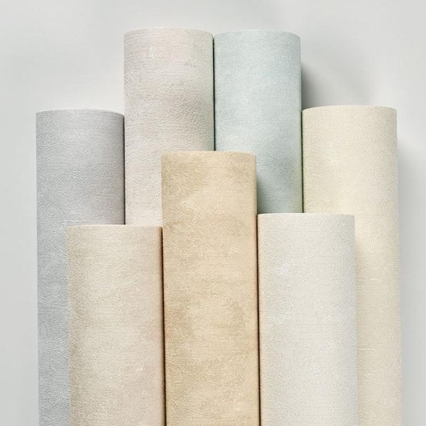 簡約現代仿真硅藻泥無紡布墻紙臥室客廳書房奧斯龍素色防水壁紙 後街五號