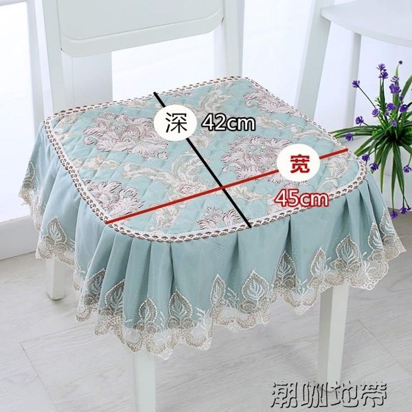 保暖四季防滑綁帶坐墊歐式田園通用餐椅墊布藝夏辦公椅子座墊