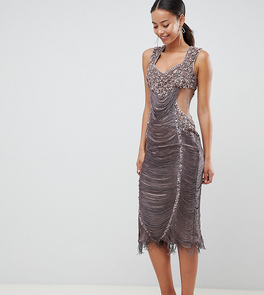 Tall dress by A Star Is Born Take that dress code up a level V-neck Beaded and sequin embellishment 