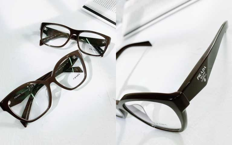 <上>PRADA 2023春夏系列#PR22ZVF光學眼鏡／11,950元、<下>PRADA 2023春夏系列#PR20ZVF光學眼鏡／11,950元（圖／吳雅鈴攝）