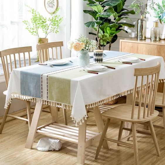 北歐茶幾桌巾布藝棉麻小清新餐桌巾蕾絲流蘇臺布亞麻電視櫃長方形