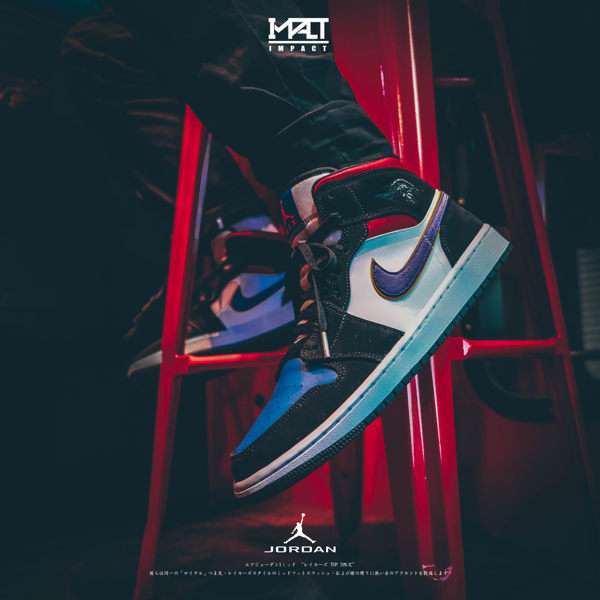 IMPACT Air Jordan 1 Mid Lakers What The 藍 紅 紫 喬丹 852542-005