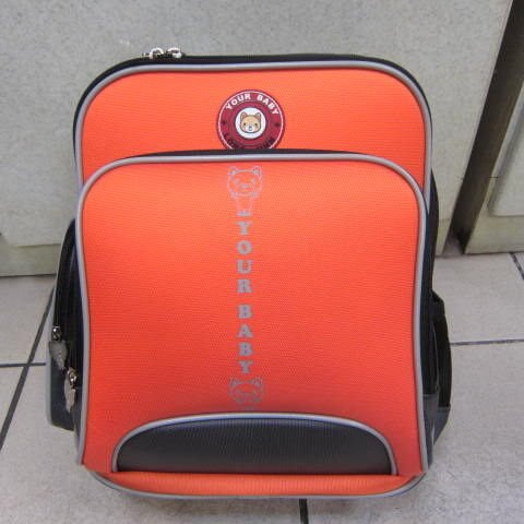 ~雪黛屋~YOUR-BABY 多功能護脊書包二層拉鍊式主袋口透氣護肩MIT正版授權可放A4資夾#3318桔