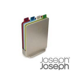 ◎砧板雙面皆有止滑膠條，並附上分類標籤，可避免錯拿錯用。|◎加強砧板凹槽深度，有效阻擋多餘水份、肉汁流出，保持工作區域整潔。|◎立放收納省空間，收納盒底座鏤空，可保持通風滴漏多餘水分。品牌:Josep