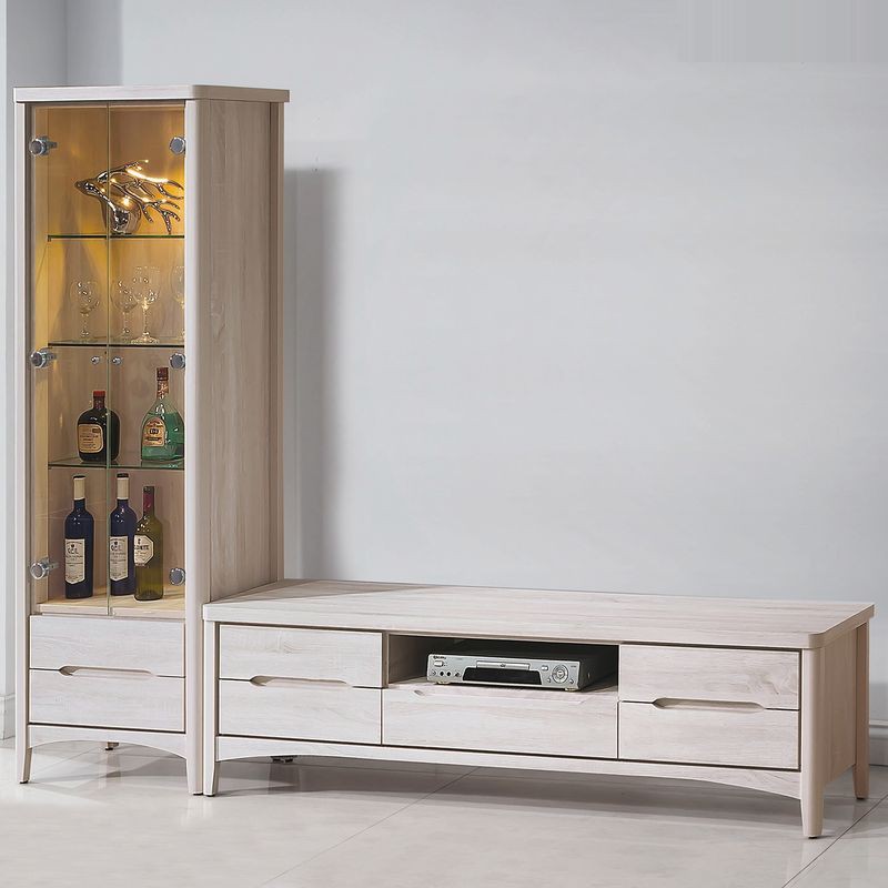 【YA409-3】 瑪奇朵北歐栓木2×6尺展示櫃 W59.5×D40×H184cm $8,920【YA409-4】 瑪奇朵北歐栓木6尺長櫃 W173×D40×H49cm $7,170【商品材質】＊高級