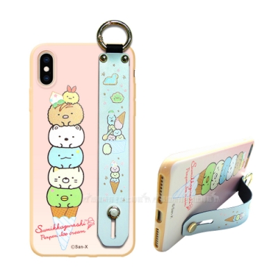 日本最熱門的療癒角色-角落生物 腕帶支架可單手使用防止摔落 金屬環扣可掛吊繩或吊飾 優質柔軟TPU 裝卸容易 可愛圖案 精緻印刷