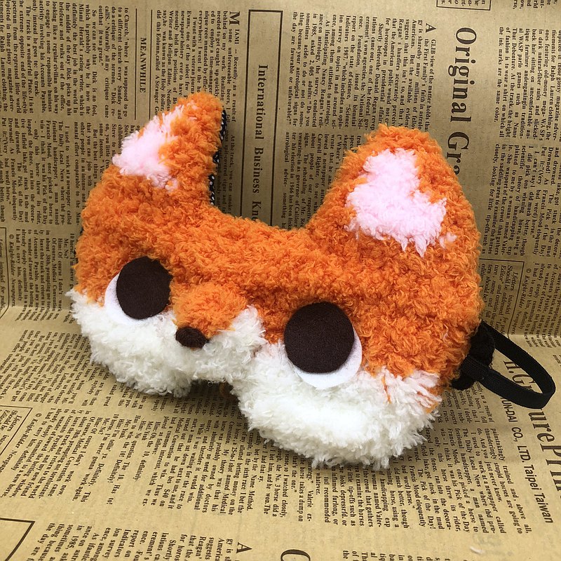 狐狸-毛線編織 眼罩 遮光眼罩 睡眠眼罩 助眠神器