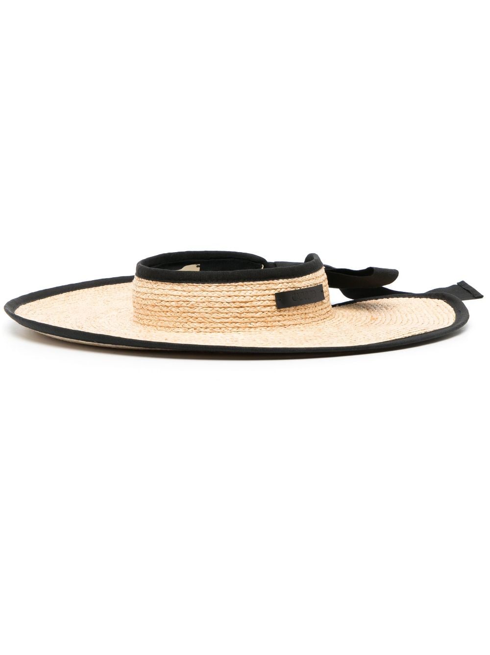 catarzi - knotted ribbon-band raffia visor - women - Raffia - 57 - Neutrals