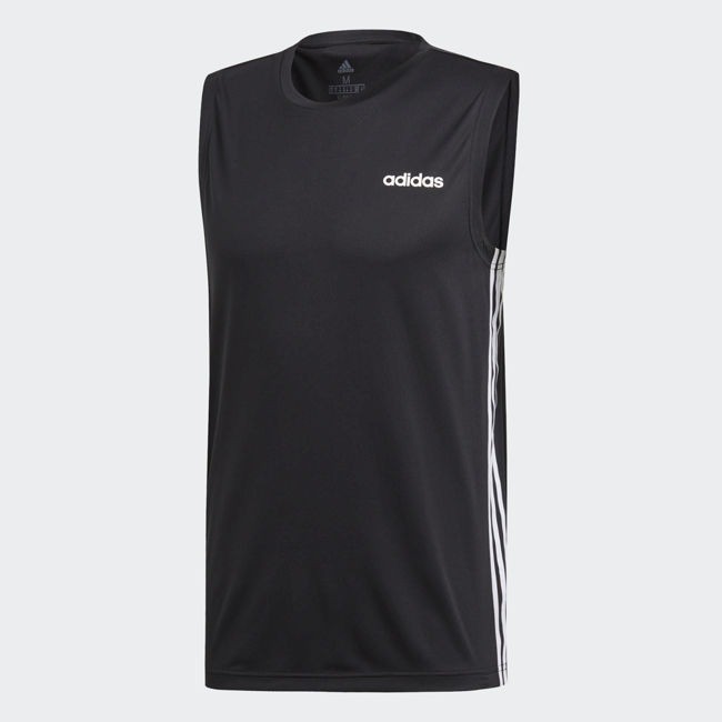 ADIDAS Design 2 Move 3-Stripes 男裝 背心 訓練 吸濕 排汗 黑【運動世界】DT3047