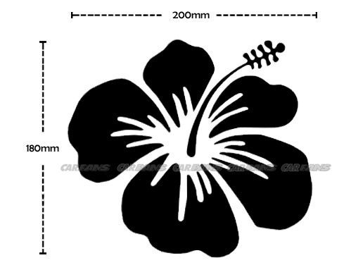 【愛車族購物網】夏日芙桑花 貼紙-1入 (20cm×18cm) 黑.紅.白 3色選擇