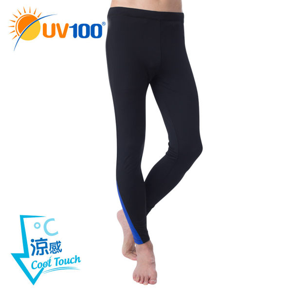 UV100 防曬 抗UV-涼感彈力跳色拼接長褲-男