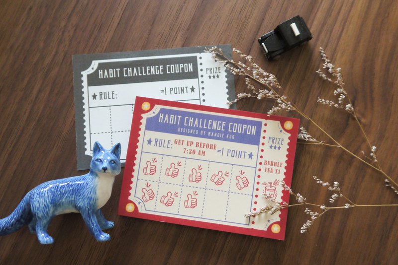 膠裝可撕 習慣養成挑戰計劃本 尺寸：A7（7x9.5cm） 內頁頁數：48頁