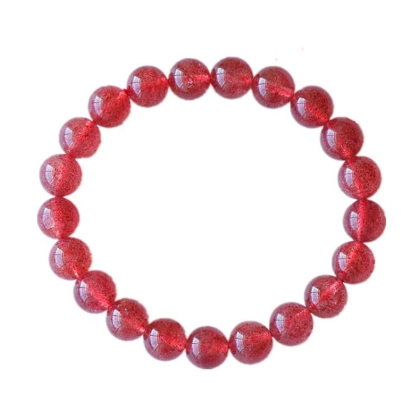 桃花愛情順利粉水晶天然草莓晶手鍊手串飾品女