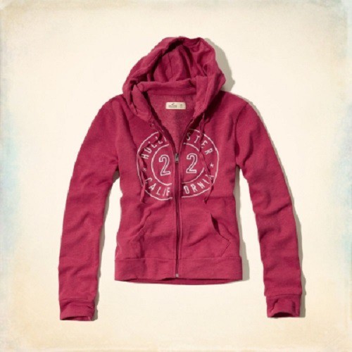 Hollister 女外套圓圈白字桃