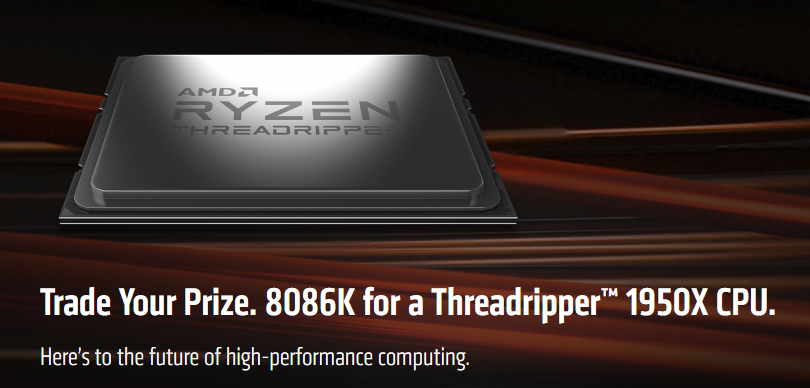 交出你的 Core i7-8086K，AMD 就回敬 1 顆 Ryzen Threadripper 1950X