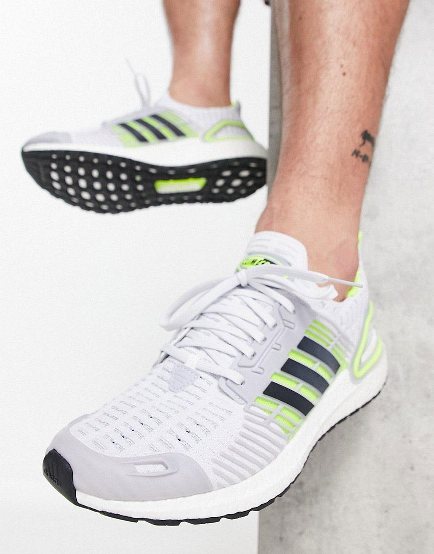 adidas Running Ultraboost DNA Climacool trainers in white and green