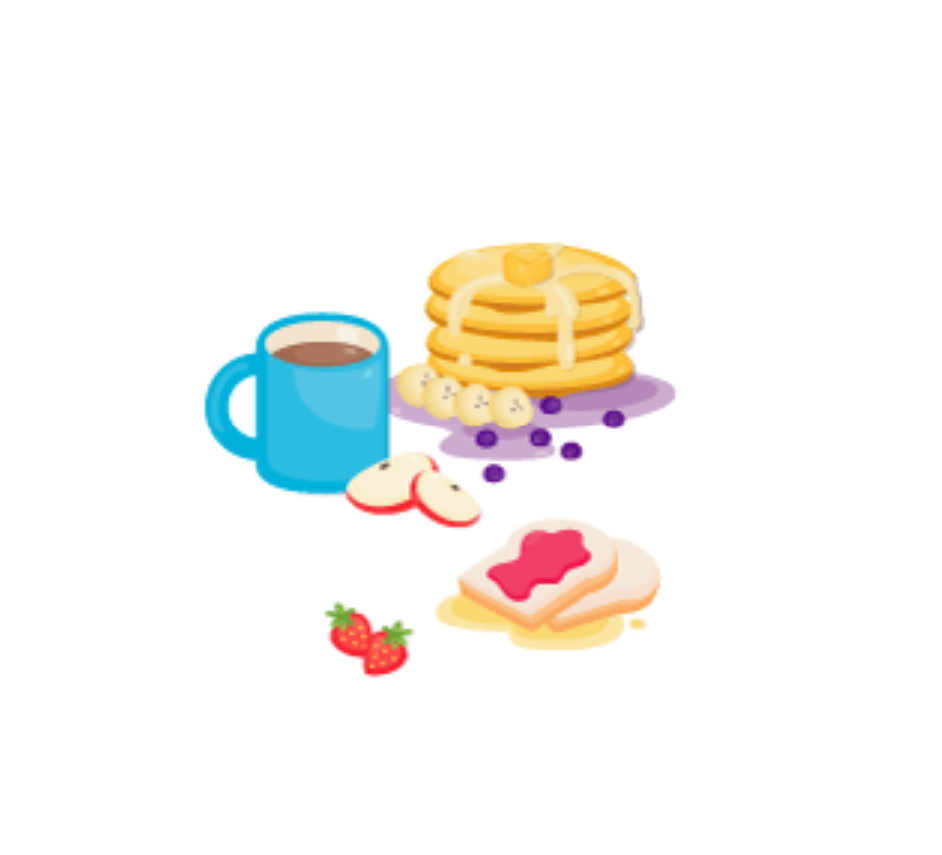 Pastel cute breakfast.